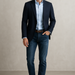 Keep your wardrobe youthful with Indianapolis Men's Styling tips from Beth Divine image shows smiling man in blazer