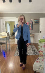 Work with Carmel Personal Stylist Beth Divine image shows Beth wearing blue blazer