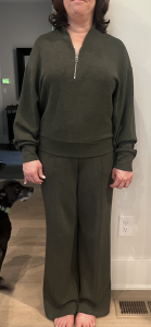 Get fashion advice for looking slimmer from Carmel Personal Stylist Beth Divine image shows woman wearing monochromatic outfit