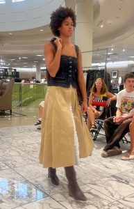 Set up your wardrobe for the fall season with guidance from Carmel Personal Stylist Beth Divine image shows woman participating in fashion show