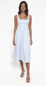 Tackle dress selection with help from Carmel Wardrobe Stylist Beth Divine image shows woman wearing white dress